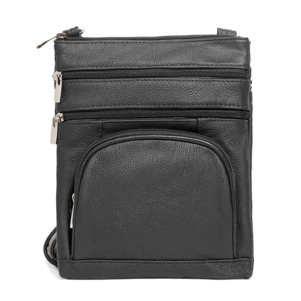 Crossbody Bag for Women, Genuine Leather Multi-Pocket Purse with